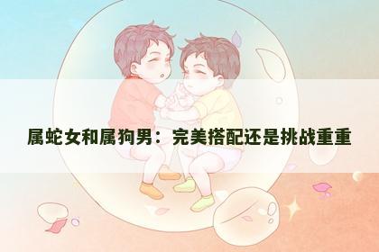 属蛇女和属狗男：完美搭配还是挑战重重